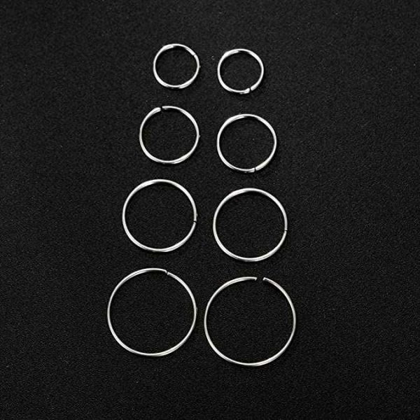 Trendy 316L Stainless Steel Earring Lip Nose Piercing Jewelry Multi-size Lip Daith Cartilage Helix Tragus Hoop Lip Nose Rings