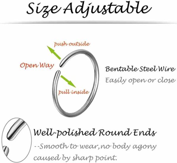 Trendy 316L Stainless Steel Earring Lip Nose Piercing Jewelry Multi-size Lip Daith Cartilage Helix Tragus Hoop Lip Nose Rings