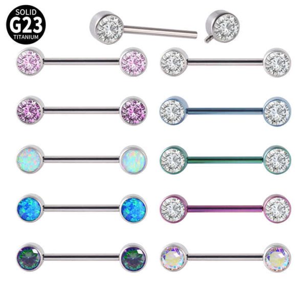 Gaby Astm F136 Implant-grade De Titanio Labret Top Nose Septum Belly Ring Helix Cartilage Earring Titanium Piercing Jewelry