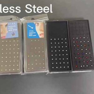 Crystal Rhinestone Surgical Stainless Steel Nose Rings and Studs Piercing Jewelry for Men and Women