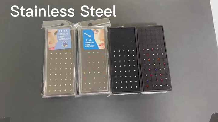 Crystal Rhinestone Surgical Stainless Steel Nose Rings and Studs Piercing Jewelry for Men and Women