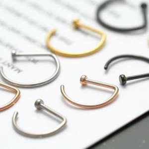 ASTM F136 Titanium Cubic Zircon Nose Ring Stud 20G Body Jewelry for Cartilage Piercing - Classic Style, Daily Wear