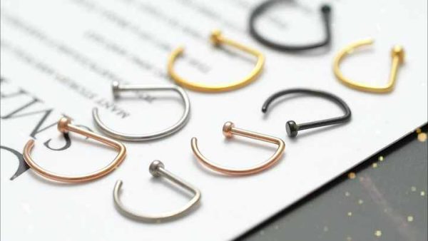 ASTM F136 Titanium Cubic Zircon Nose Ring Stud 20G Body Jewelry for Cartilage Piercing - Classic Style, Daily Wear