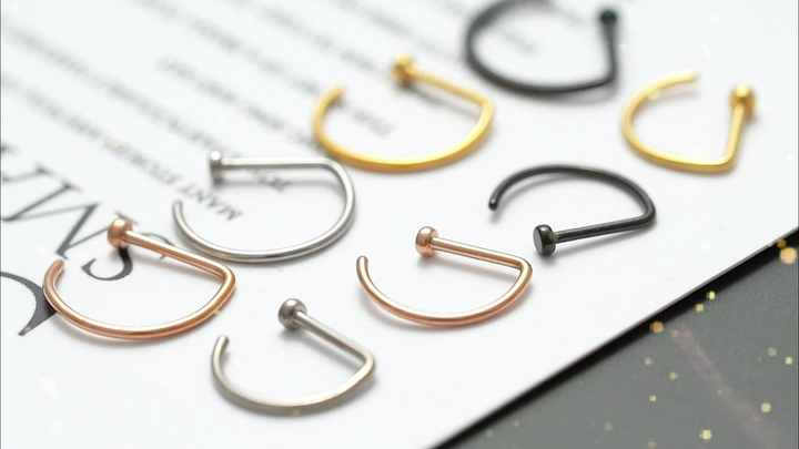 ASTM F136 Titanium Cubic Zircon Nose Ring Stud 20G Body Jewelry for Cartilage Piercing - Classic Style, Daily Wear