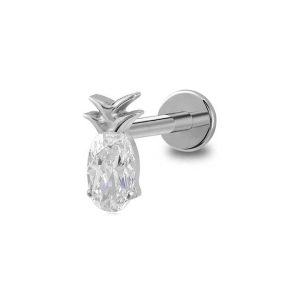 Punk Style Titanium Pineapple Nose Ring with Inner Threaded Design for Body Piercing Jewelry