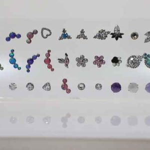 F136 Titanium Internally Threaded Labret Lip Piercing Jewelry with Whale Top Zircon Stone Trendy Body Piercing Jewelry for Women Men