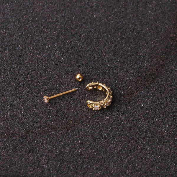 Stainless Steel Ear Piercing Barbell With Cz Hoop Cartilage Helix Daith Rook Lobe Earring Ear Piercing Jewelry 1Pcs