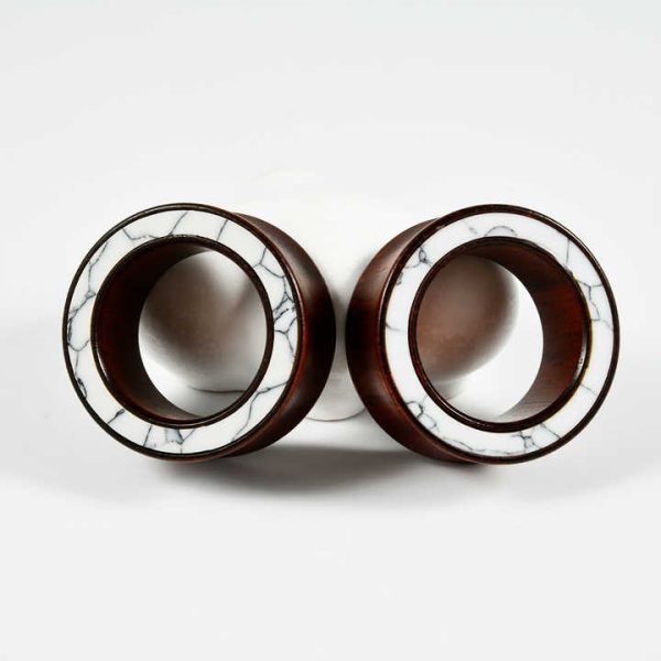High End Design Howlite/Shell Wood Ear Tunnels Stretchers Piercing Hollow Plugs Gauges Expanders Fashion Body Jewelry 8-25mm