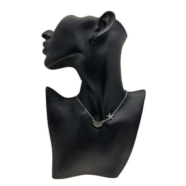 Hot Selling Clear Epoxy Jewelry Half Moon and Star Pendant Real Dried Flower Handmade Necklace for Women