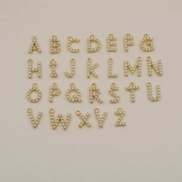 Zooying 2023 Fashion Jewelry Personalized Letter Tiny Gold Initial Necklace Gold Pearl Initial Necklace