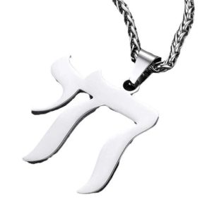 Unisex Stainless Steel Jewish Star Pendant Necklace O-Chain Style with Shell Accent Tibetan Buddhism Amulet Power Necklace