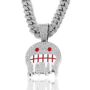 Vintage Cuban Chain Necklace for Men and Women - Zinc Alloy Crystal Rhinestone Hip-Hop Jewelry Gift