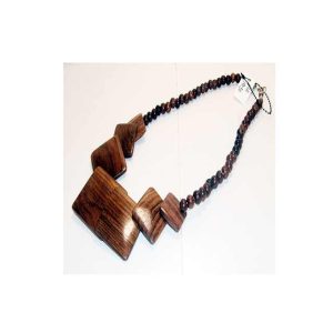 Antique Piece Square Wood Beads Choker Collar Statement Necklace for Events Birthday Party and Wedding Use