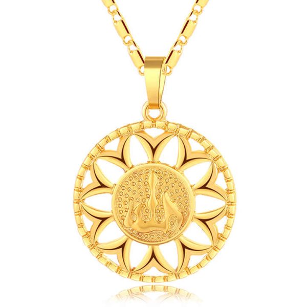 Fashion Arab Muslim Allah Necklace Pendant Moroccan Style Hollow Design Jewelry Women Male