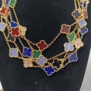 Punk Style Stainless Steel Agate Flower Charm Necklace with Twisted Singapore Chain for Unisex Power Jewelry