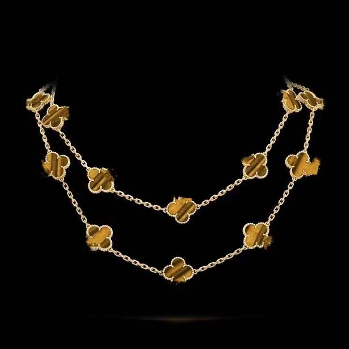 Fashionable and High Quality Clover 10 Flower Necklace, Agate Fritillaria 20 Flower Charm Necklace Wholesale