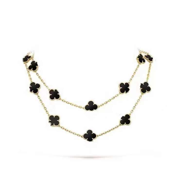 Fashionable and High Quality Clover 10 Flower Necklace, Agate Fritillaria 20 Flower Charm Necklace Wholesale