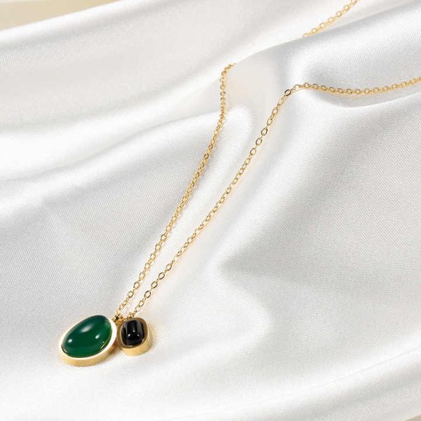 New Fashion Simple Retro Stainless Steel Oval Necklace