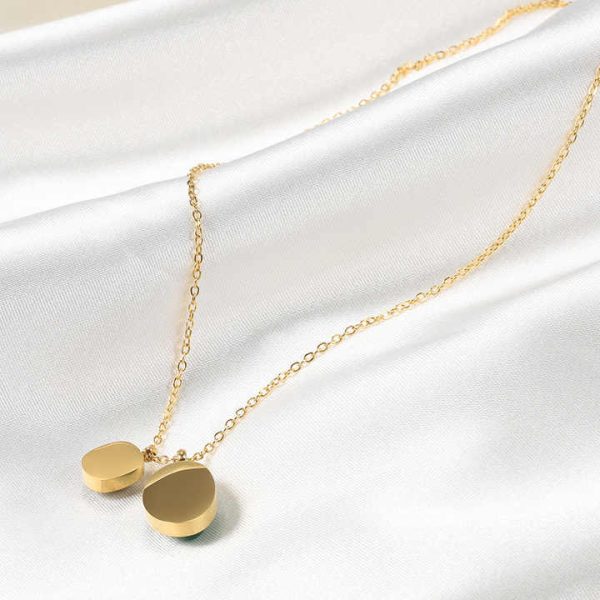 New Fashion Simple Retro Stainless Steel Oval Necklace