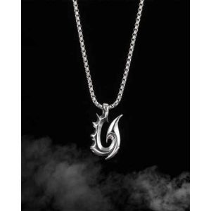 Retro Punk Hip Hop Stainless Steel Flame Pendant Power Chain Necklace for Men Women Unisex Fashion Jewelry