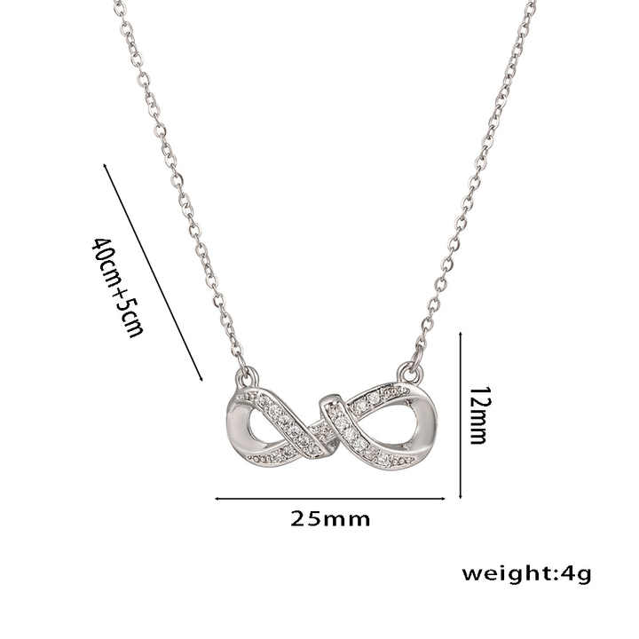 Dropshipping Simple Fashion Personality Figure 8 love Heart Micro Inset Zircon Necklace Lady Necklace Valentine's Day Gift N556
