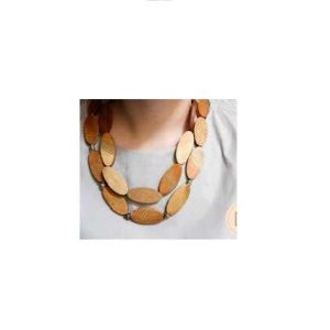 High Quality Fashion Women's Jewelry Chunky Natural Wood Long Statement Indian Look Necklace for Hot Sale