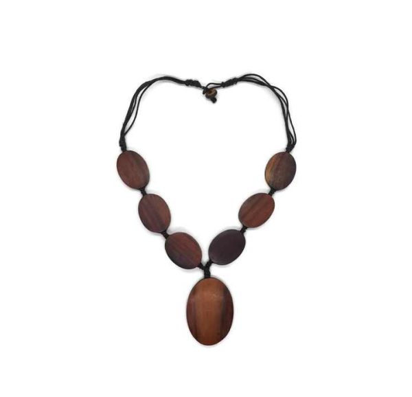 High Quality Fashion Women's Jewelry Chunky Natural Wood Long Statement Indian Look Necklace for Hot Sale