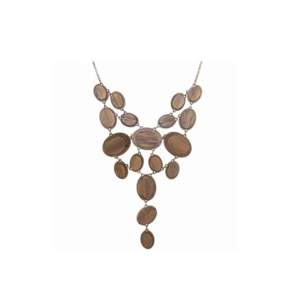 High Quality Fashion Women's Jewelry Chunky Natural Wood Long Statement Indian Look Necklace for Hot Sale