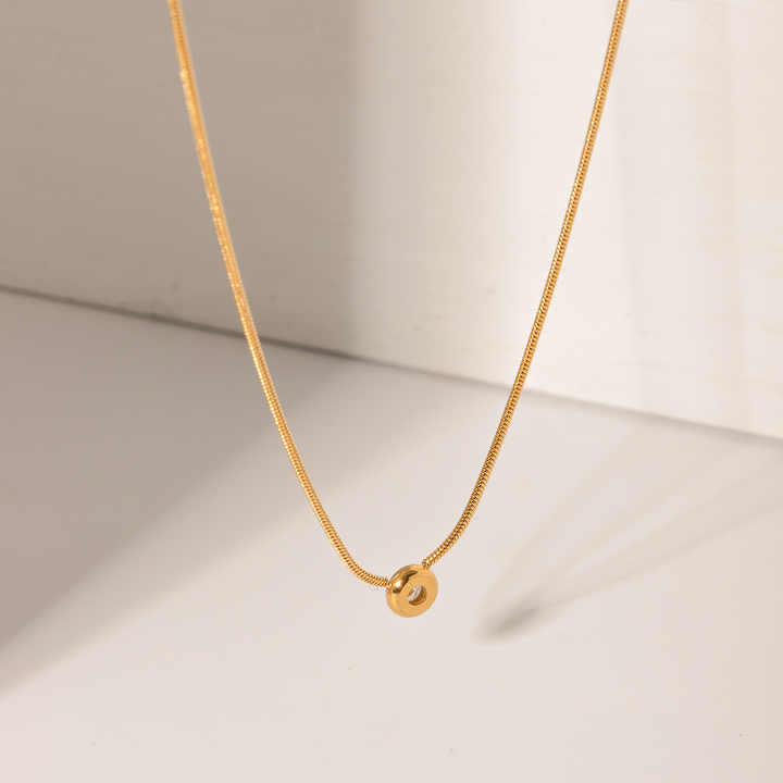 Design 18K Gold Stainless Steel Jewelry Channel Zircon Triple Pendant Choker Necklace Party