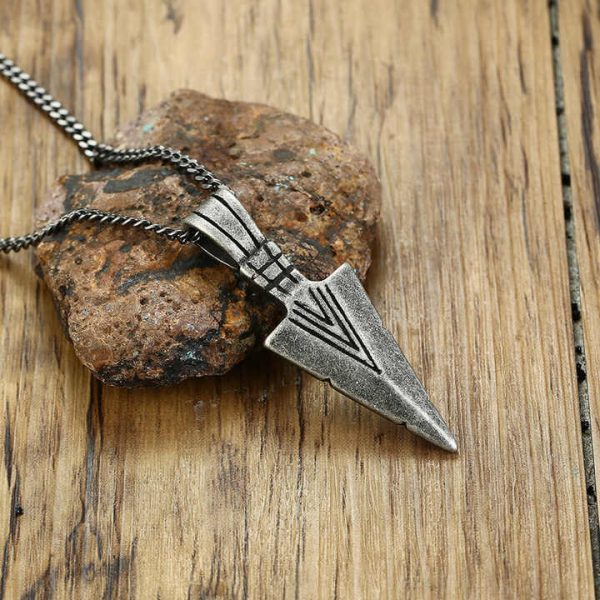 Collar Fashion Arrow Pendant Jewelry Men Multicolor Stainless Steel Triangle Arrowhead Necklace