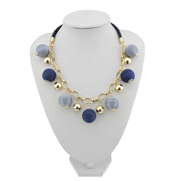 Dropshipping Amazon Sells Explosive European and American Fashion Geometric Winding Thread Ball Pendant Necklace N485
