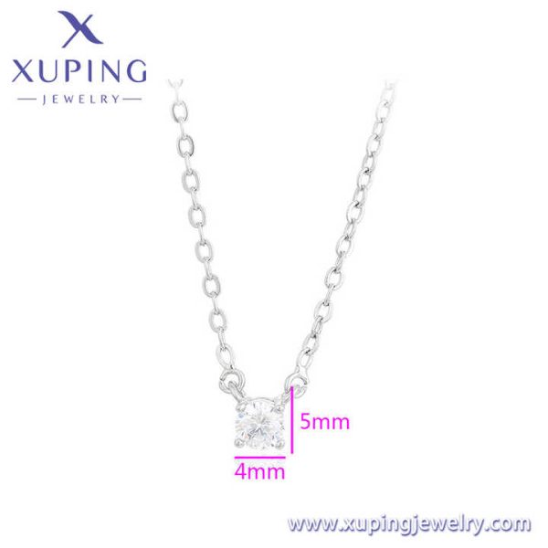 A00918448 xuping Jewelry Rose Quartz Diamond Necklace for Couple Palestine Amethyst Mens Pendant Fashion Simple Necklace