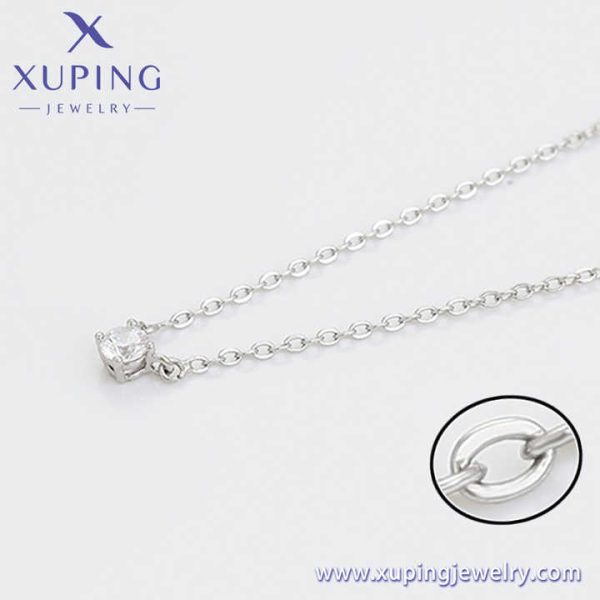 A00918448 xuping Jewelry Rose Quartz Diamond Necklace for Couple Palestine Amethyst Mens Pendant Fashion Simple Necklace