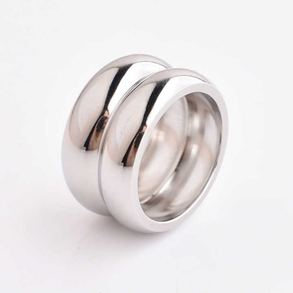 New Trendy Double Layer Gold Plated Rings Stainless Steel Engraved logo Rings for Woman