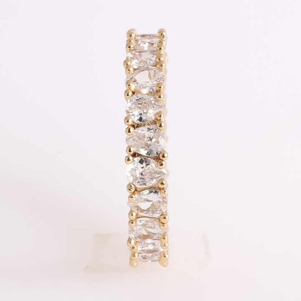 Luxury Shiny 18K Gold Big Zircon Bling Rings Women Men Rings for Women Trendy Crystal Engagement Finger Rings