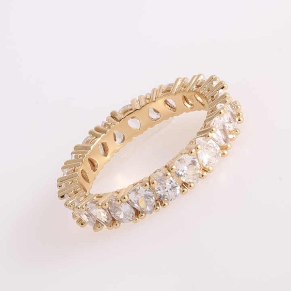 Luxury Shiny 18K Gold Big Zircon Bling Rings Women Men Rings for Women Trendy Crystal Engagement Finger Rings