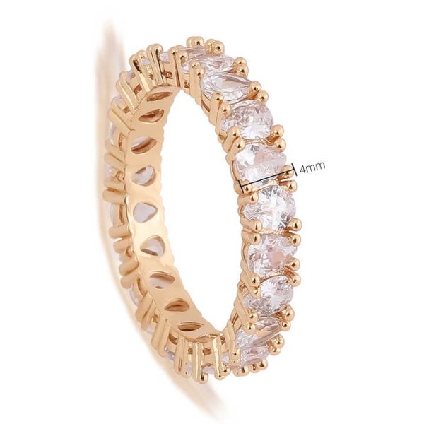 Luxury Shiny 18K Gold Big Zircon Bling Rings Women Men Rings for Women Trendy Crystal Engagement Finger Rings