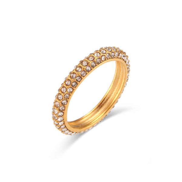 Fashion Jewelry Diamond Crystal Cubic Zirconia Stainless Steel Jewelry Tarnish Free & Waterproof Rings for Women