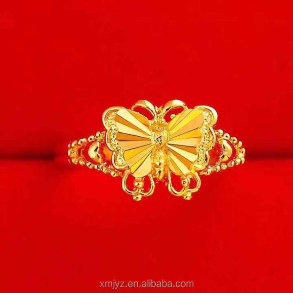 Boutique Brass Gold Plated Multiple Bowknot Fashion Female Ring Tik Tok Live Stream Event Flower Ring Factory Direct Sales