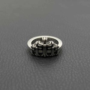 Wholesale Cross Sense of Advanced Vintage Punk Hiphop Retro Style Crown Ring Fashion Jewelry Rings for Men Woman Gothic Chrome