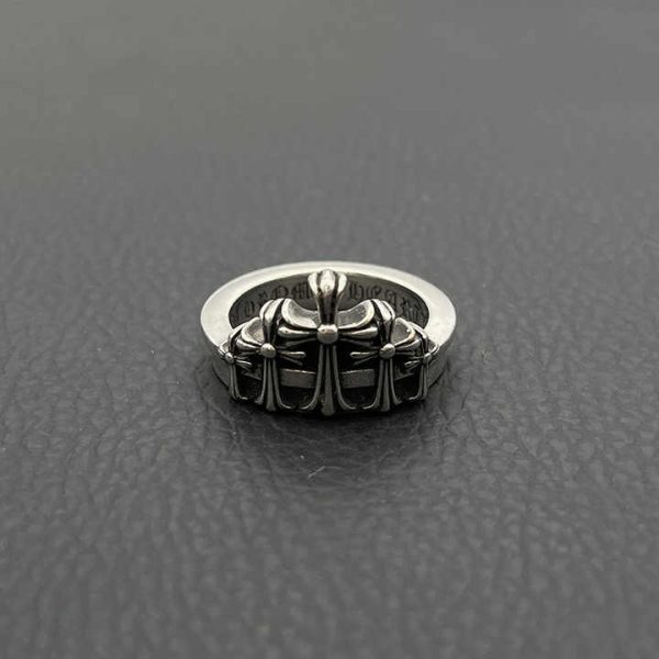 Wholesale Cross Sense of Advanced Vintage Punk Hiphop Retro Style Crown Ring Fashion Jewelry Rings for Men Woman Gothic Chrome