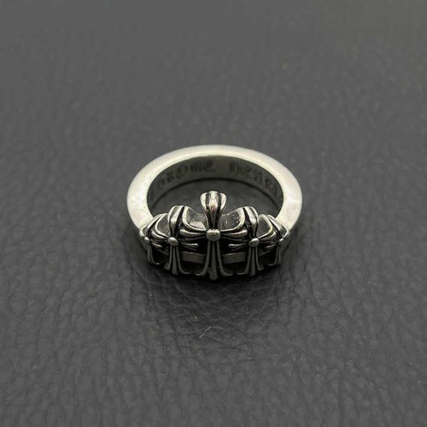 Wholesale Cross Sense of Advanced Vintage Punk Hiphop Retro Style Crown Ring Fashion Jewelry Rings for Men Woman Gothic Chrome