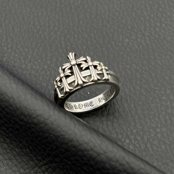 Wholesale Cross Sense of Advanced Vintage Punk Hiphop Retro Style Crown Ring Fashion Jewelry Rings for Men Woman Gothic Chrome