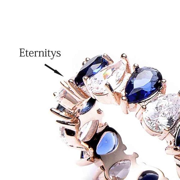Hot Sales Luxury Trendy 925 Sterling Silver Women's Ring Rose Gold Plated Crystal Engagement Jewelry-Wholesale
