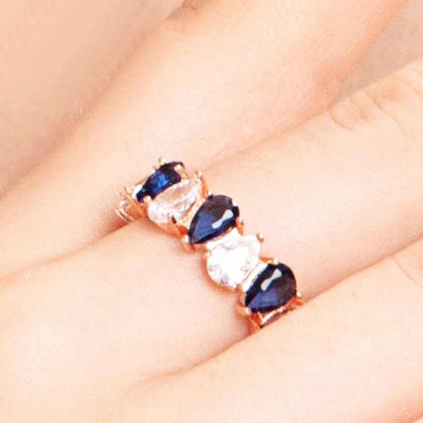 Hot Sales Luxury Trendy 925 Sterling Silver Women's Ring Rose Gold Plated Crystal Engagement Jewelry-Wholesale