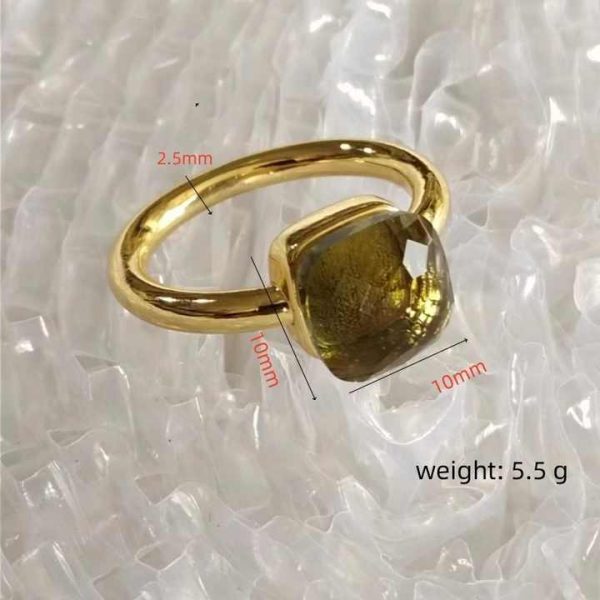Vintage Stainless Steel 18k Gold Filled Natural Stone Turquoise Opal Ring 12 Months 18k Gold Plated Retro Delicate Thin Ring