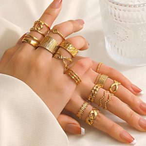 Latest Finger Ring Models Open Adjustable Minimalist Jewelry 18k Gold Plated Rings for Women Stainless Steel Ring