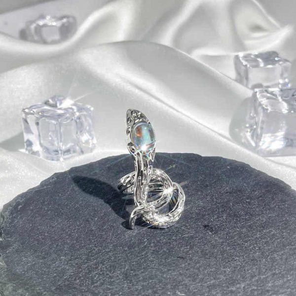 Punk Trendy Open Finger Rings Y2K Fashion Jewelry Women Hip Hop Snake Rings