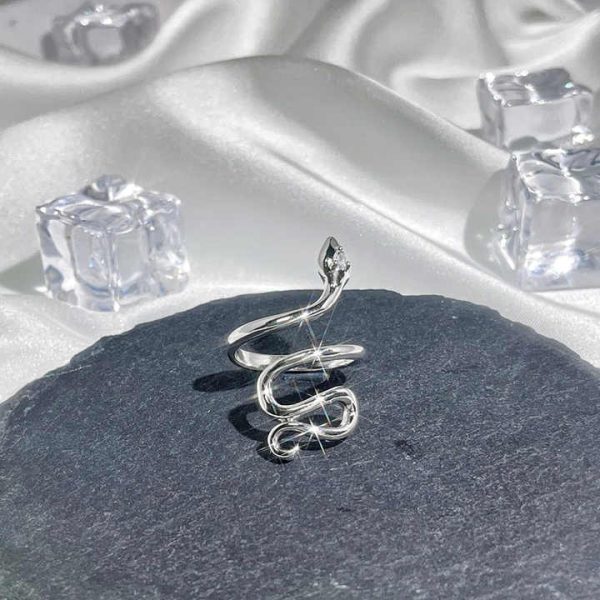 Punk Trendy Open Finger Rings Y2K Fashion Jewelry Women Hip Hop Snake Rings