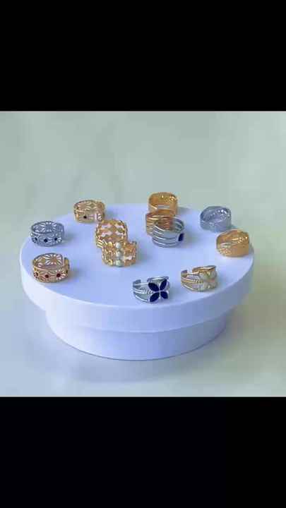 Adjustable Stainless Steel Ring for Women - Minimalist Gold Plated Drip Oil Design Jewelry